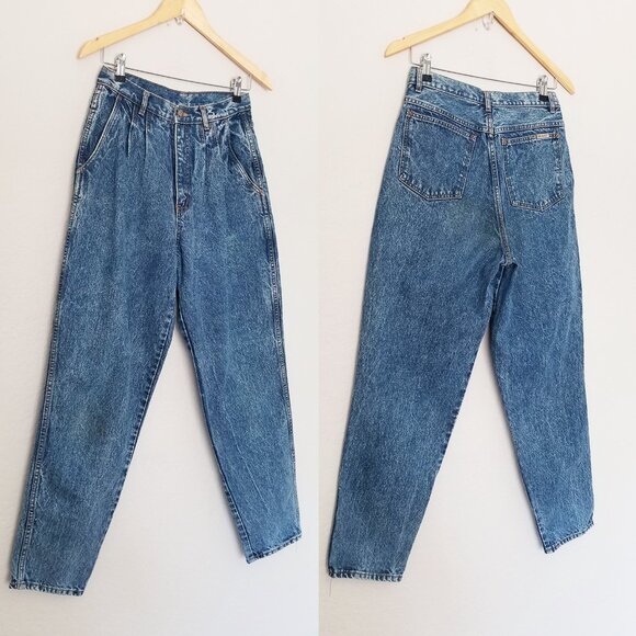 Vintage Bill Blass High Waist Pleated Front Mom Jean 10 Stone Wash Tapered Leg - Picture 16 of 16